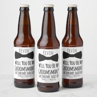 Funny Groomsman Beer Bottle Labels, Groomsman Label