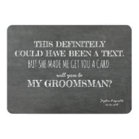Funny GROOMSMAN Invitation