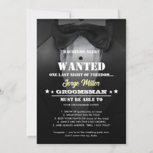 Funny Groomsman  Invitation