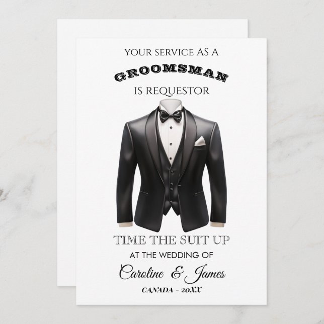 Funny Groomsman  Invitation (Front/Back)