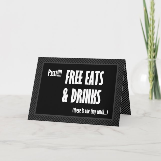 Funny Groomsman Invitation Free Food and Drink (Front)