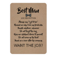 Funny Groomsman or Best Man Job Proposal Invitation