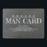 Funny Groomsman or Best Man Proposal Card<br><div class="desc">"Grooms MAN CARD" Chalkboard funny best man,  groomsman proposal cards.</div>