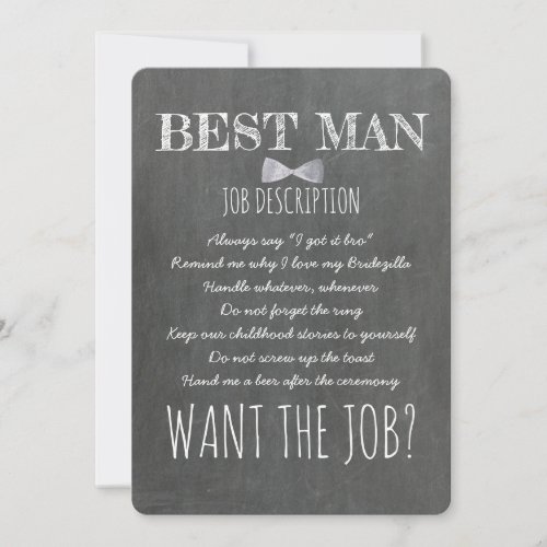 Funny Groomsman or Best Man Proposal Invitation