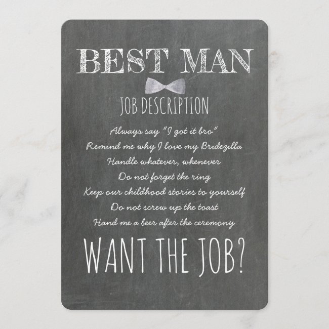 Funny Groomsman or Best Man Proposal Invitation