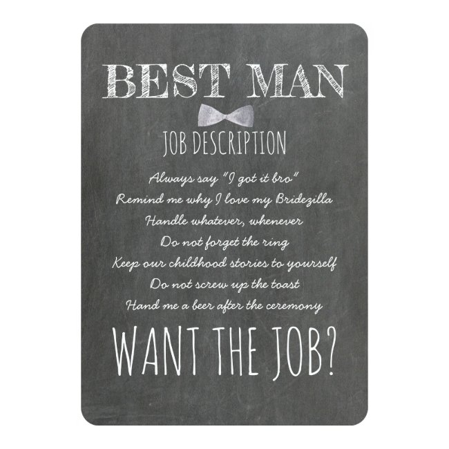Funny Groomsman or Best Man Proposal Invitation