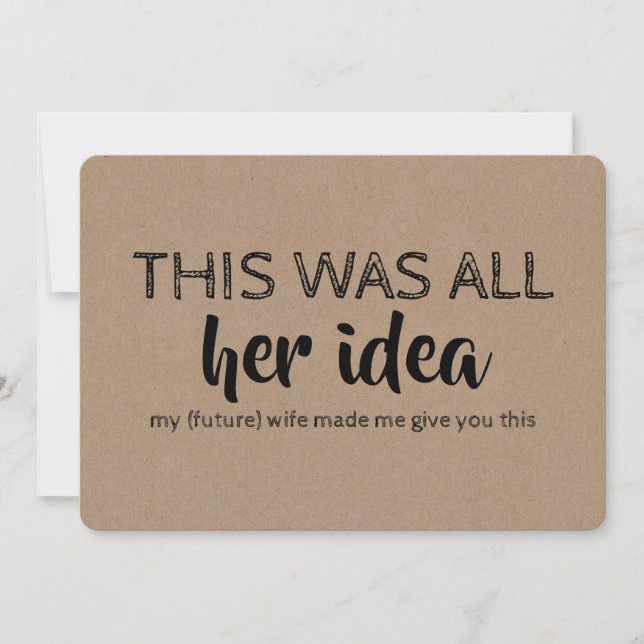 Funny Groomsman or Best Man Proposal Invitation (Front)