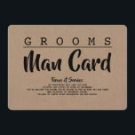 Funny Groomsman or Best Man Service Proposal Card<br><div class="desc">"Grooms MAN CARD" Modern and funny best man,  groomsman proposal cards.</div>