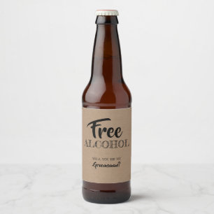 Funny Groomsman Proposal Beer Bottle Label