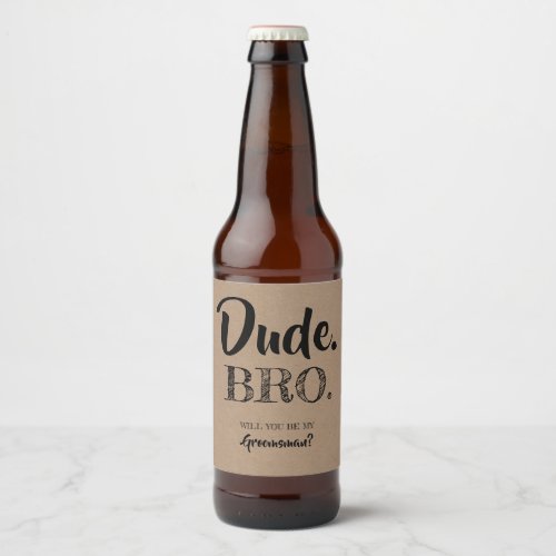 Funny Groomsman Proposal Idea Beer Bottle Label