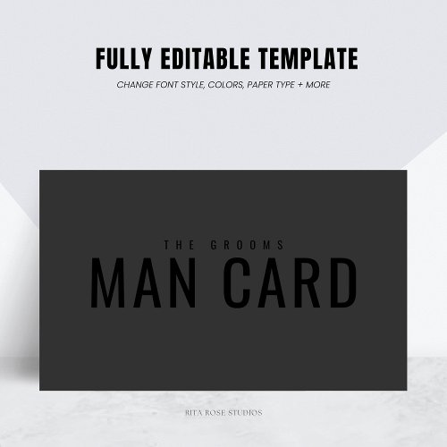 Funny Groomsman Proposal Man Card Black on Black