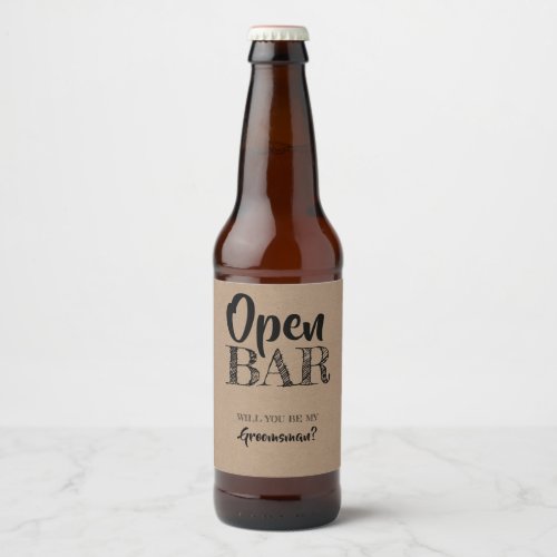 Funny Groomsman Proposals Beer Bottle Label