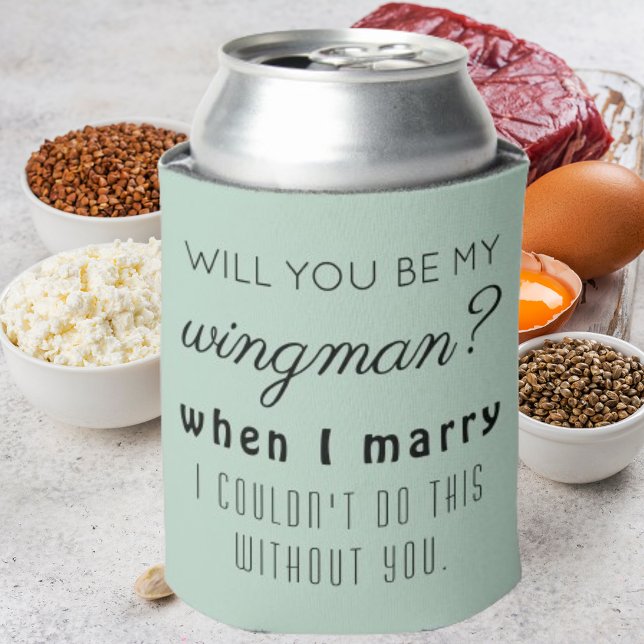 Funny Groomsman Wedding Proposal Elegant Luxury  Can Cooler (Creator Uploaded)