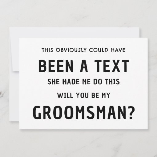 Funny Groomsmen Proposal Card | Best Man Proposal | Zazzle