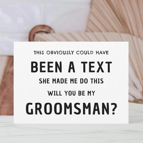 Funny Groomsmen Proposal Card  Best Man Proposal