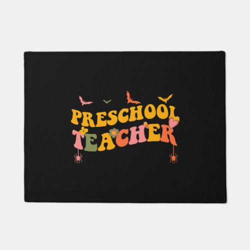 Funny Groovy Halloween Preschool Teacher Men Women Doormat