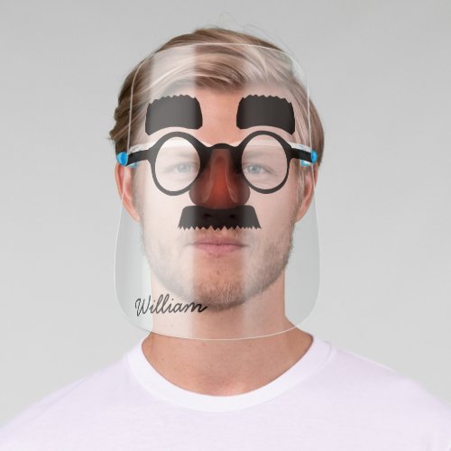 Funny Groucho Marx Glasses Eyebrows Nose Moustache Face Shield