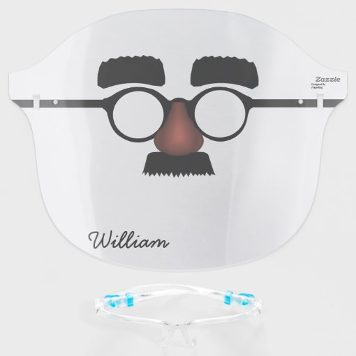 Funny Groucho Marx Glasses Eyebrows Nose Moustache Face Shield Zazzle 9931