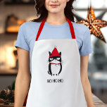Funny Grouchy Cat Catmas Humor Christmas Apron<br><div class="desc">Get ready to cook up some holiday cheer with our Funny Grouchy Cat apron! Featuring a hilarious illustration of a cat tangled in Christmas lights, this apron is perfect for cat lovers and those who enjoy a good laugh in the kitchen. Ideal for holiday baking or festive cooking, it adds...</div>