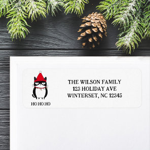 Funny Grouchy Cat Catmas Humor Christmas  Label