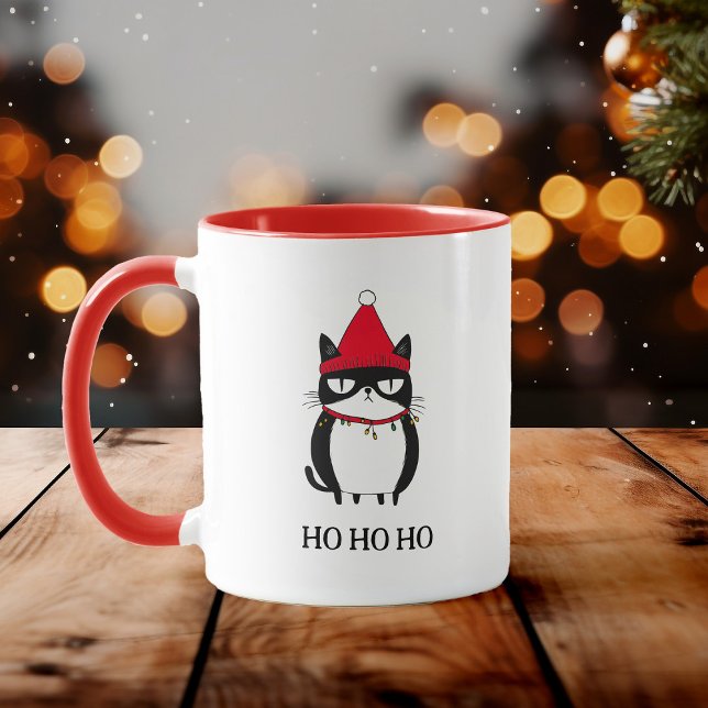 Funny Grouchy Cat Catmas Humor Christmas  Mug (Creator Uploaded)
