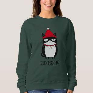Funny Grouchy Cat Catmas Humor Christmas Sweatshirt