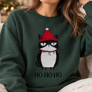 Funny Grouchy Cat Catmas Humor Christmas Sweatshirt