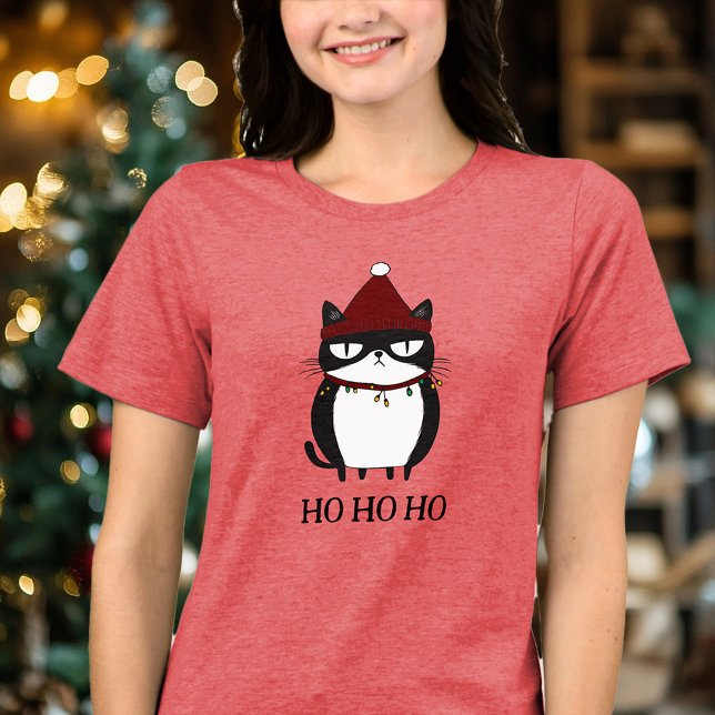 Funny Grouchy Cat Catmas Humor Christmas Tri-Blend Shirt (Creator Uploaded)