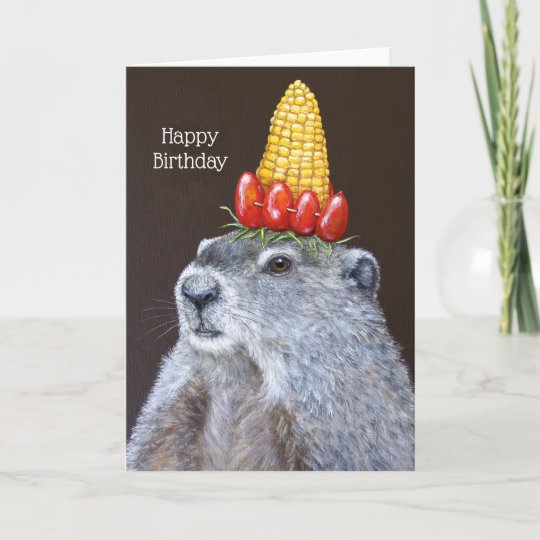 Funny groundhog birthday greeting card | Zazzle.com