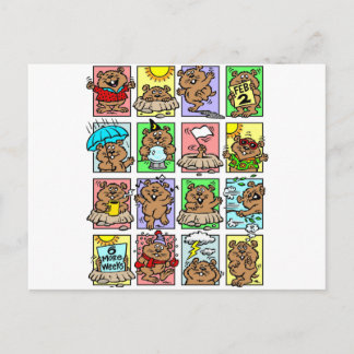 Funny Groundhog Day Cartoons Postcard