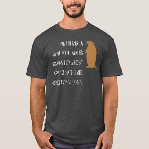 Funny Groundhog Day Only In America Climate Gift T_Shirt