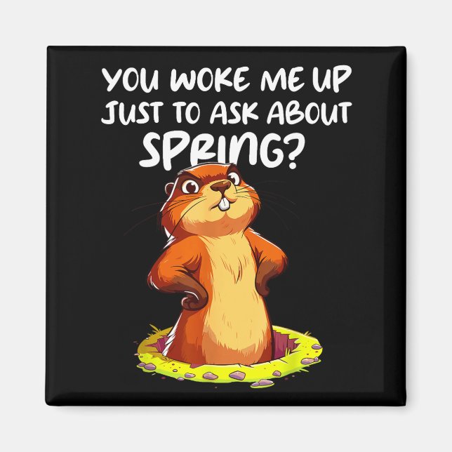 Funny Groundhog Day Shadow Spring  Magnet (Front)