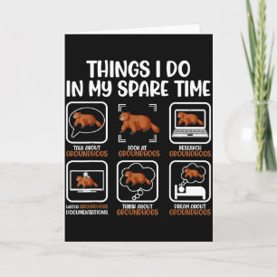 Funny Groundhog Lover Woodchuck Ground Hog Men Wom Card