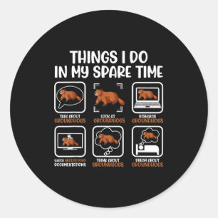 Funny Groundhog Lover Woodchuck Ground Hog Men Wom Classic Round Sticker