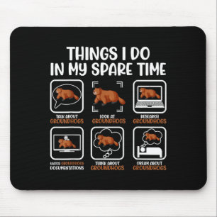 Funny Groundhog Lover Woodchuck Ground Hog Men Wom Mouse Pad