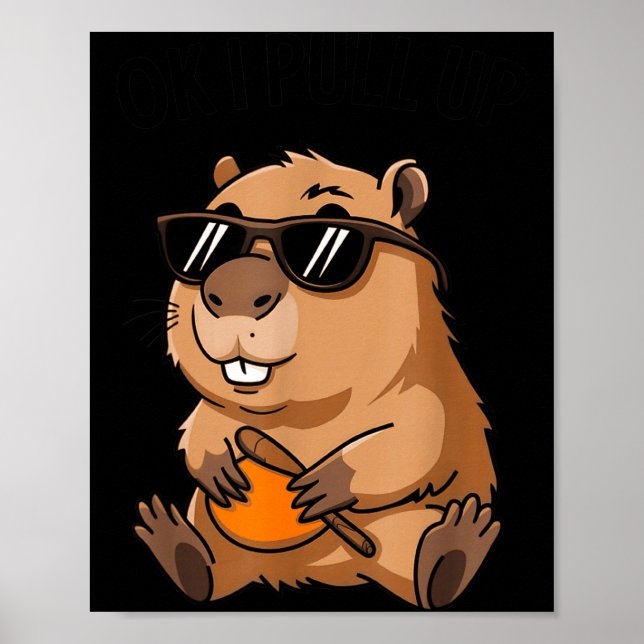 Funny Groundhog Ok I Pull Up Sungles  Poster (Front)