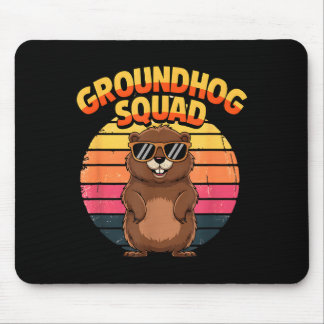 Funny Groundhog Squad Happy Groundhog Day 2025 Men Mouse Pad