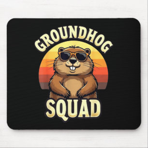 Funny Groundhog Squad Happy Groundhog Day Celebrat Mouse Pad