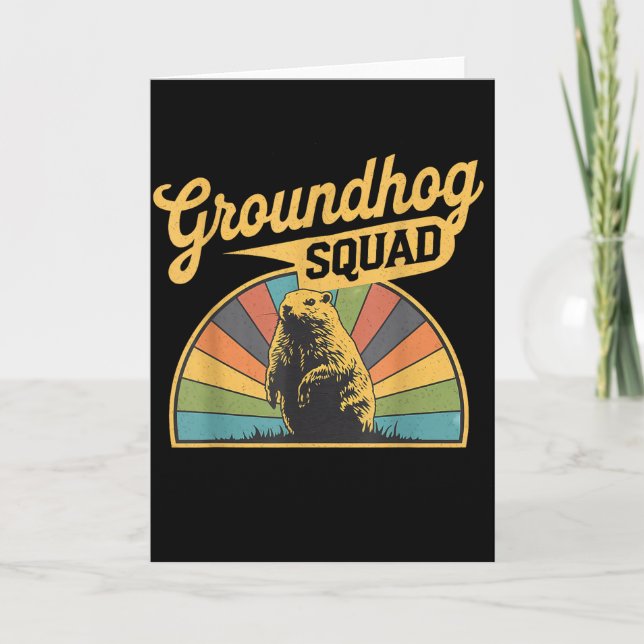 Funny Groundhog Squad Happy Groundhog Day Men Wome Card (Front)