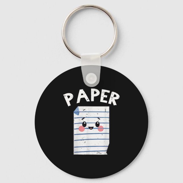 Funny Group Halloween Outfit - Rock Paper Scissors Keychain (Front)