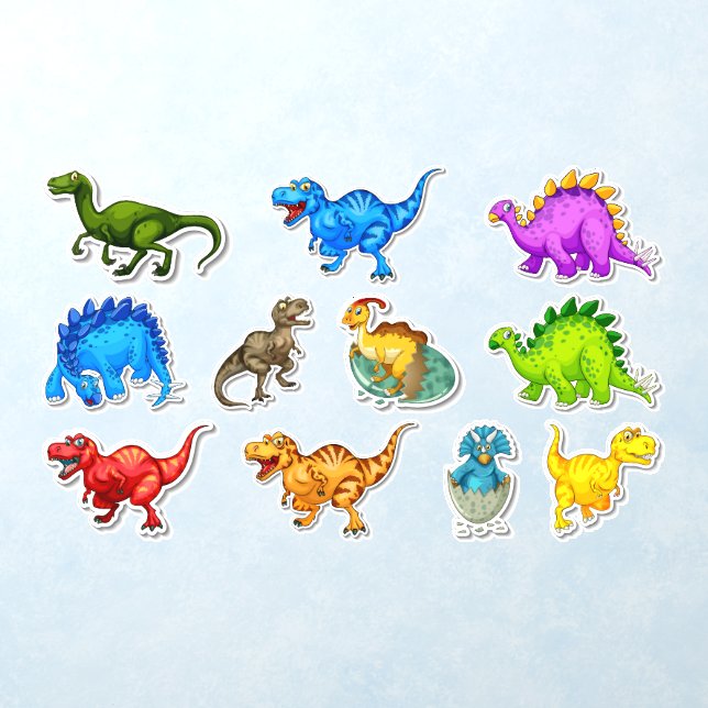 Funny Group of Dinosaurs Bundle Wall Decal (Insitu 1)
