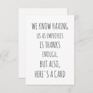 Funny Boss Thank You Cards | Zazzle