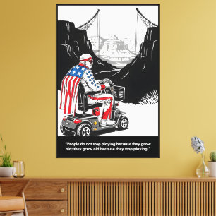 Funny Growing Older American Canvas Print