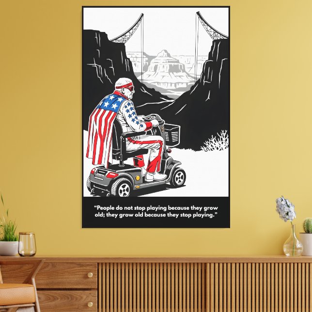 Funny Growing Older American  Canvas Print (Insitu(LivingRoom))