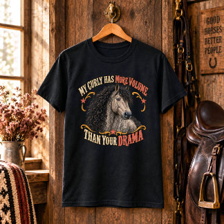 Funny Grulla American Bashkir Curly Horse Art T-Shirt