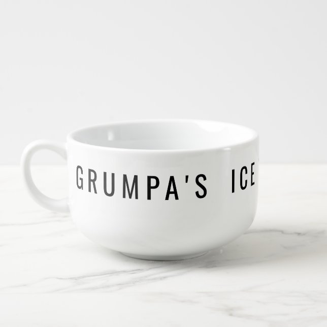 Funny Grumpa's Grumpy Grandpa White Personalized  Soup Mug (Right)