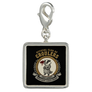 Funny Grumpy Badger "Official Club of Groulers" Charm