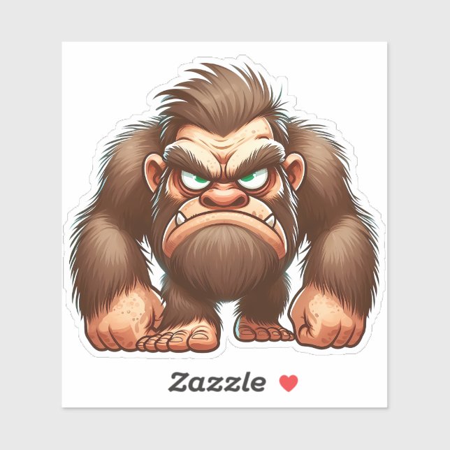 Funny grumpy Bigfoot Sticker | Sasquatch Decal (Sheet)