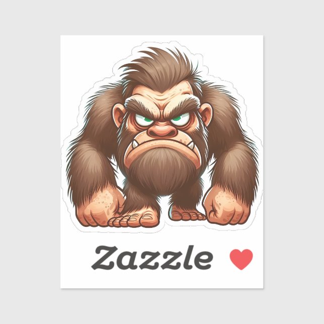 Funny grumpy Bigfoot Sticker | Sasquatch Decal (Sheet)
