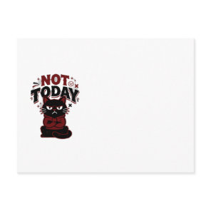 Funny Grumpy Black Cat Not Today Coffee Mug Postcard